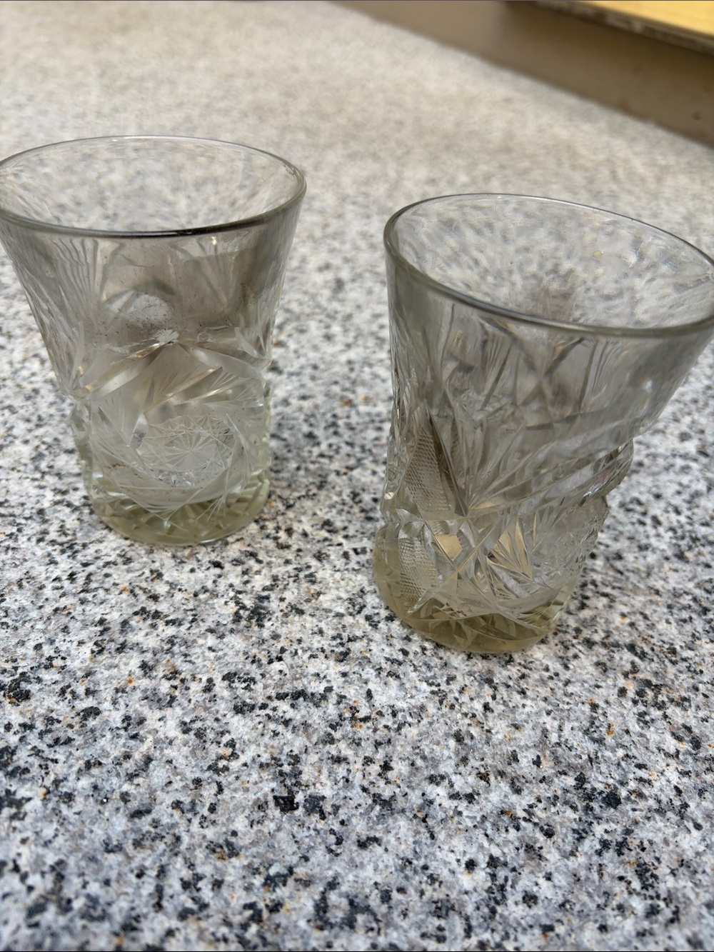 Clear Cut Glass candle holders Set - 2 Pack